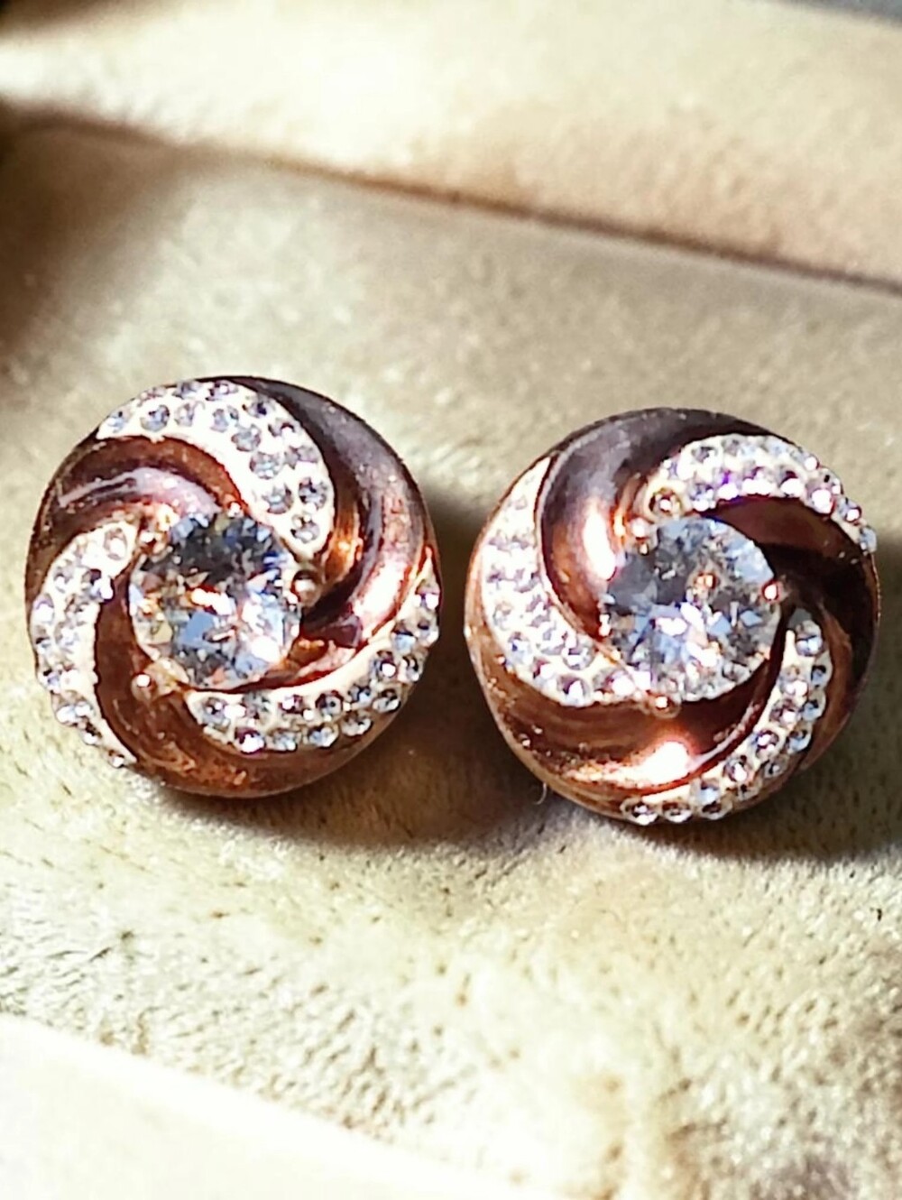 Rose Gold Plated Sterling Silver Sparkly Earrings